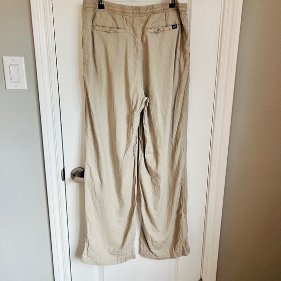 Set of Gap Linen Blend Pants and Short Set Pull on Size Medium Black Tan - Picture 4 of 11
